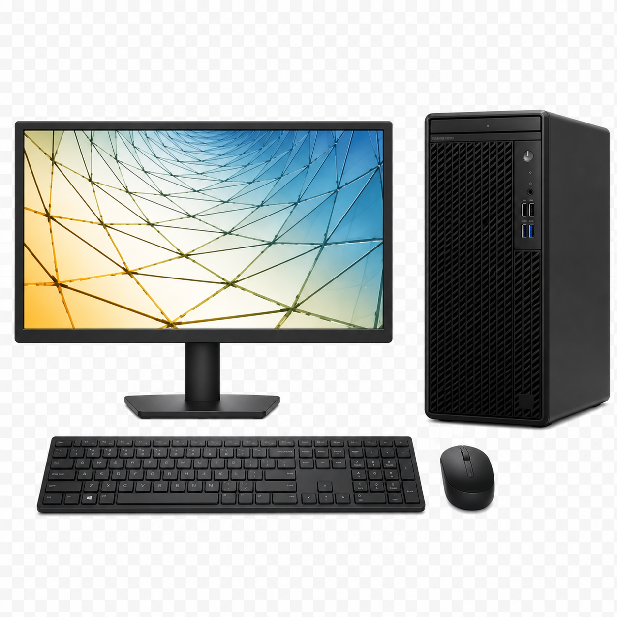 Ordinateur de bureau complet avec écran, clavier et souris